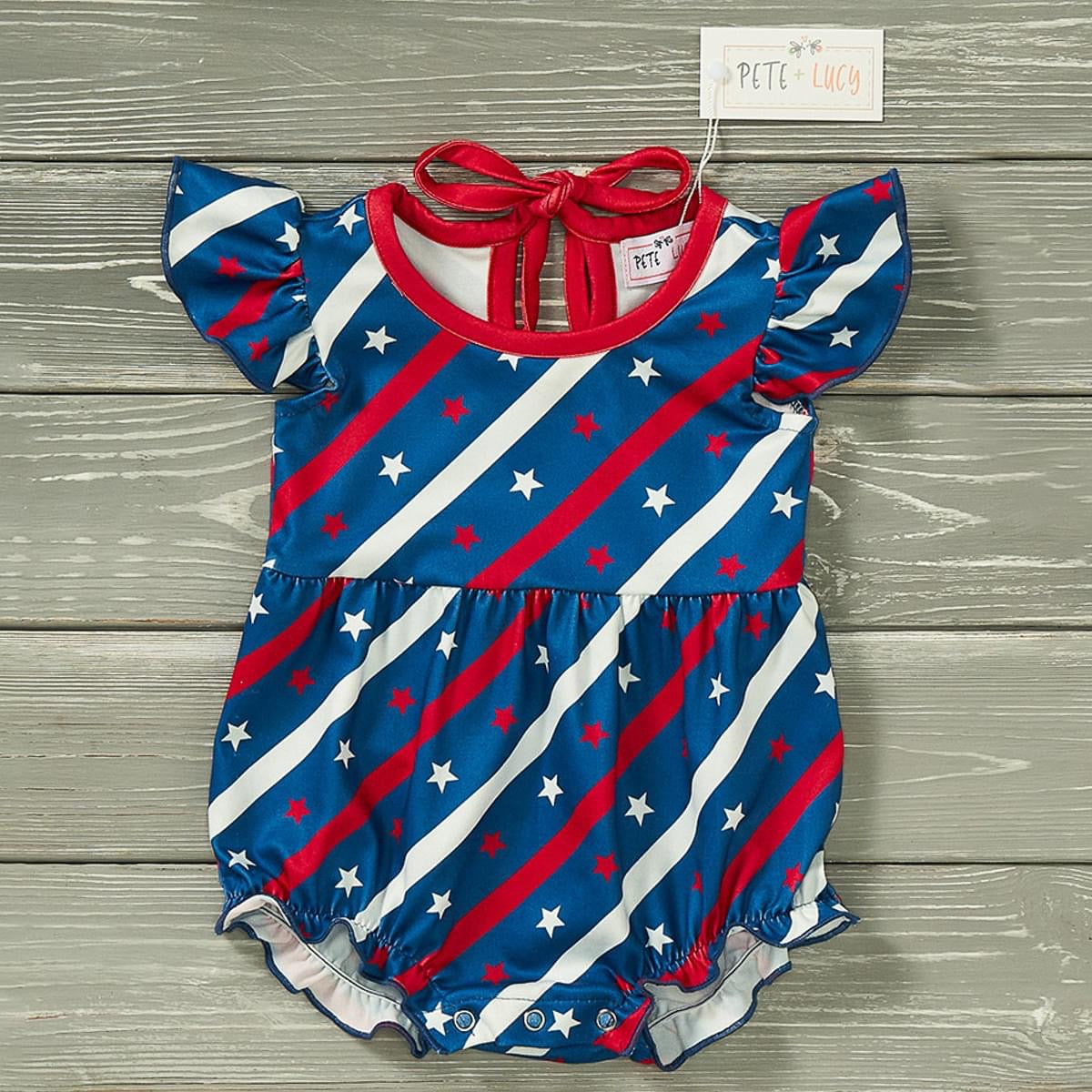 Stars + Stripes Infant Romper by Pete + Lucy