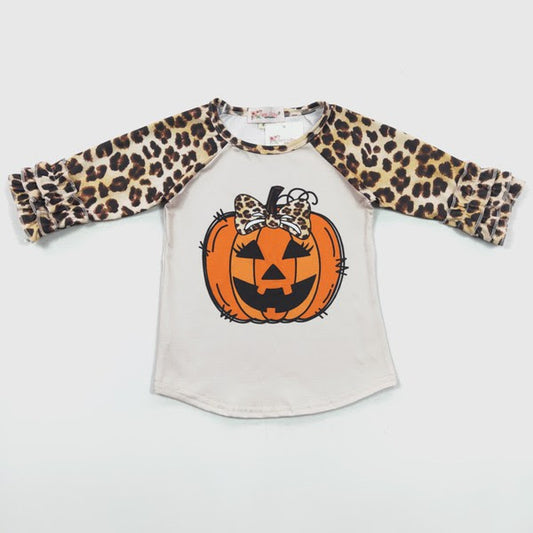 Leopard Pumpkin Raglan by Clover Cottage