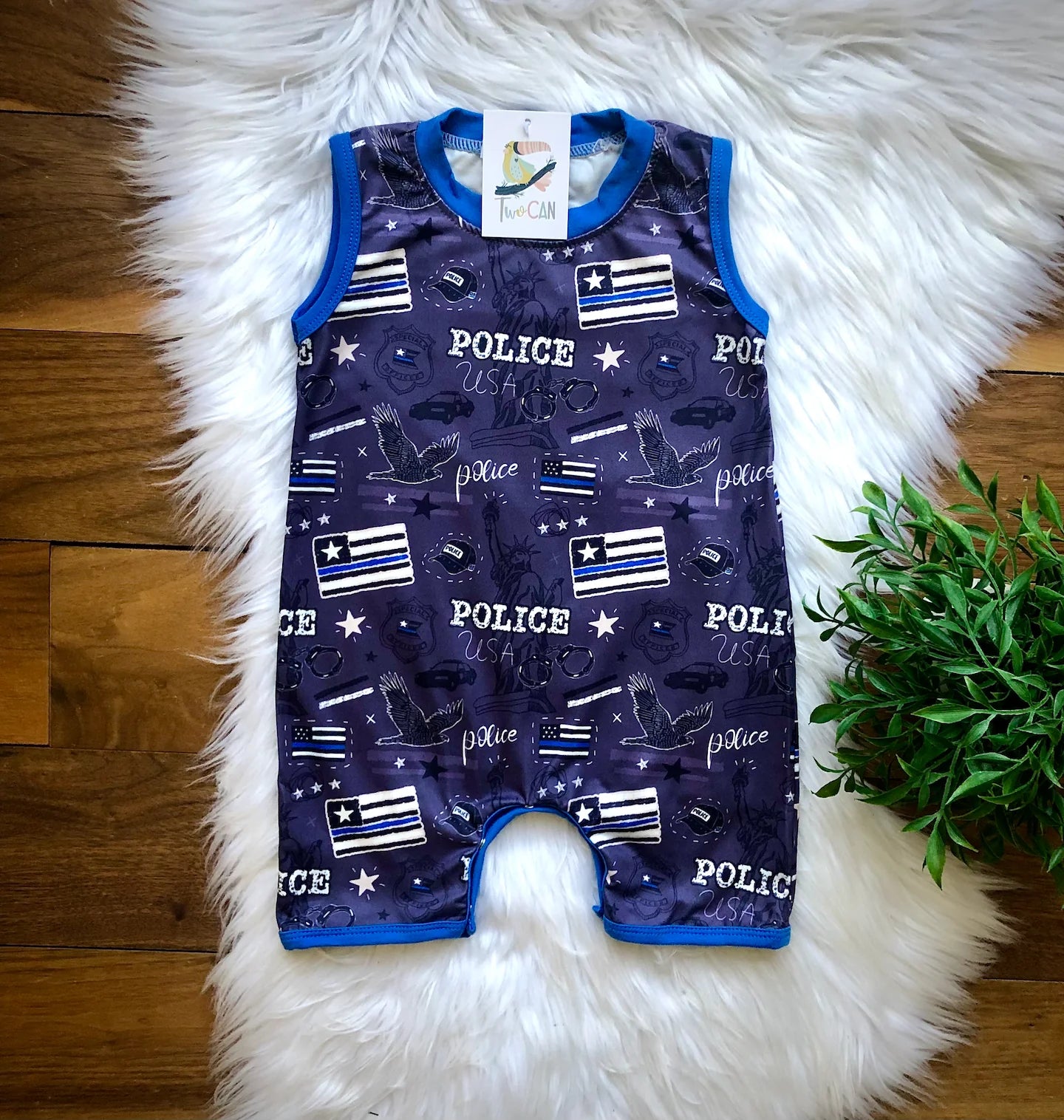 Back the Blue Infant Romper by TwoCan