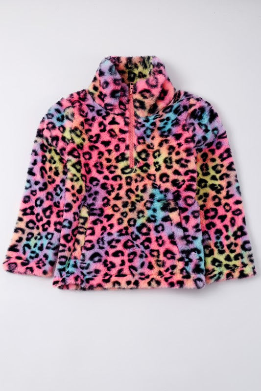Rainbow Cheetah Sherpa by Clover Cottage