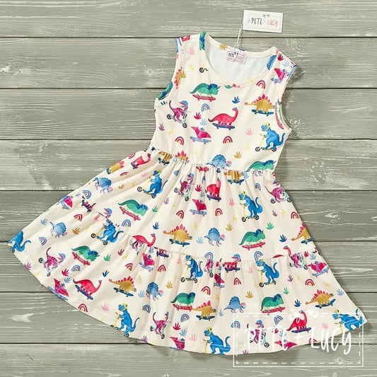 Dino Party Girls Dress by Pete + Lucy