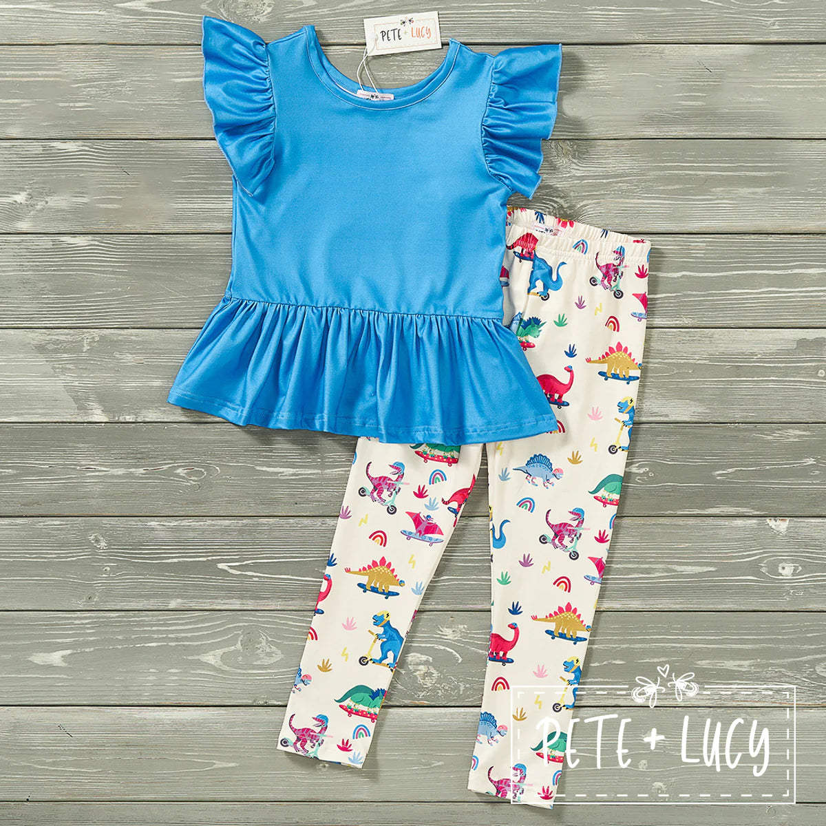 Pre-Order Dino Party Pants Set by Pete + Lucy