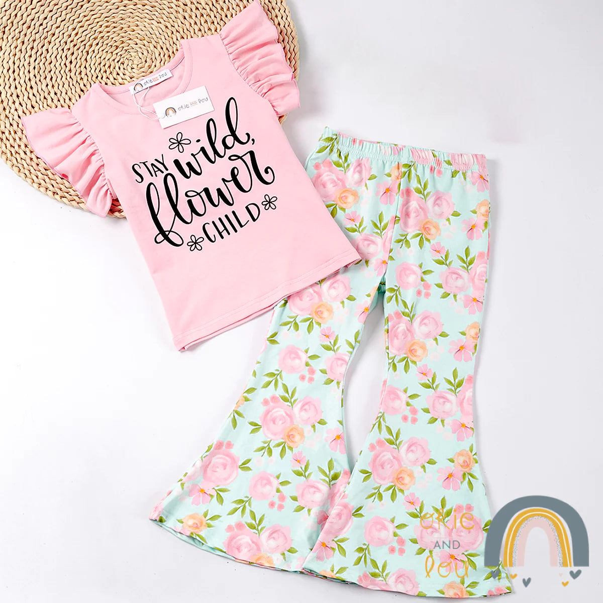 Stay Wild Flower Child Pants Set by Okie & Lou