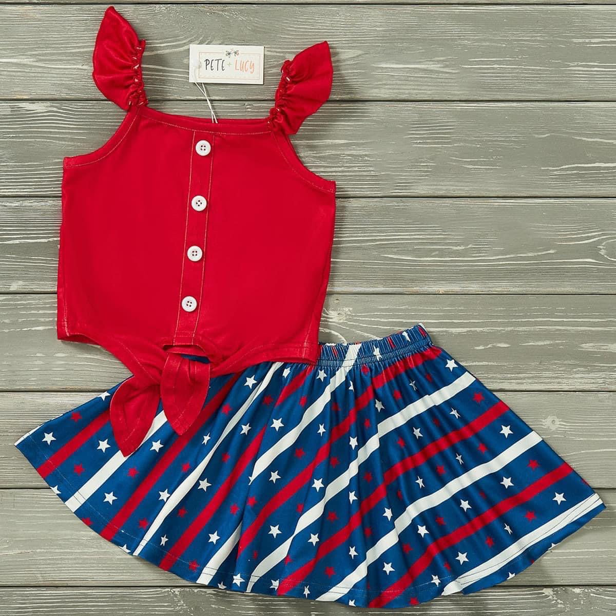 Stars + Stripes Skirt Set by Pete + Lucy