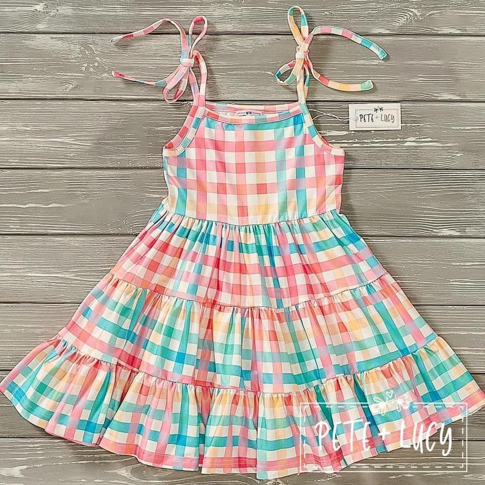 Summer Time Gingham Girls Dress by Pete + Lucy