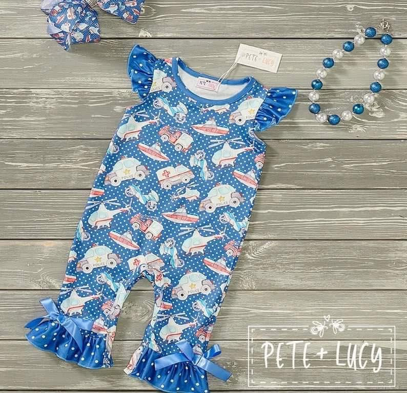 Rescue Me Girls Short Sleeve Romper by Pete + Lucy