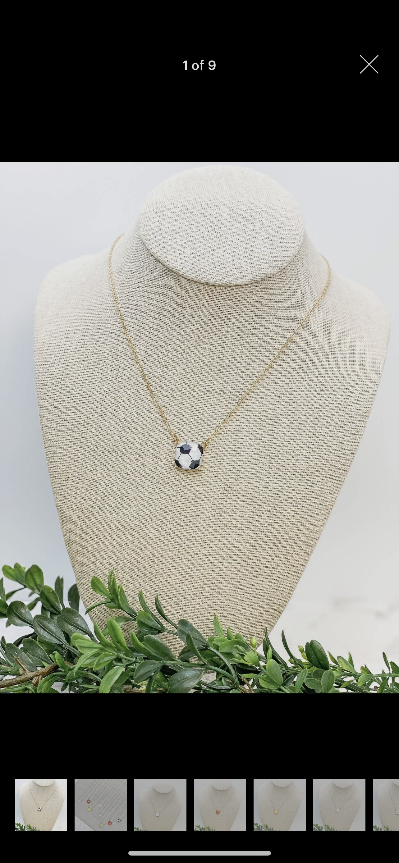 Soccer Printed Pendant Necklace