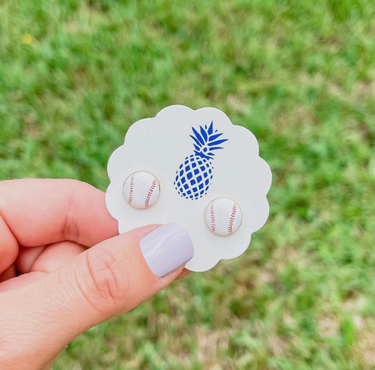 Baseball Enamel Stud Earrings