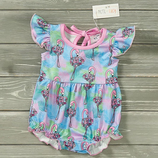 Flowery Flamingo Infant Romper by Pete + Lucy