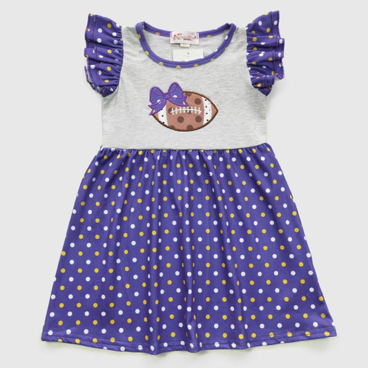 Purple Football Dress by Clover Cottage