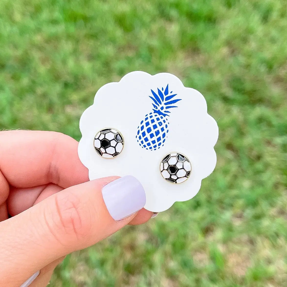 Soccer Ball Signature Enamel Studs