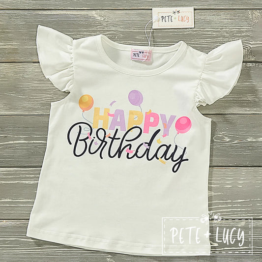 Tu Tu Good Happy Birthday Girls Tee by Pete + Lucy