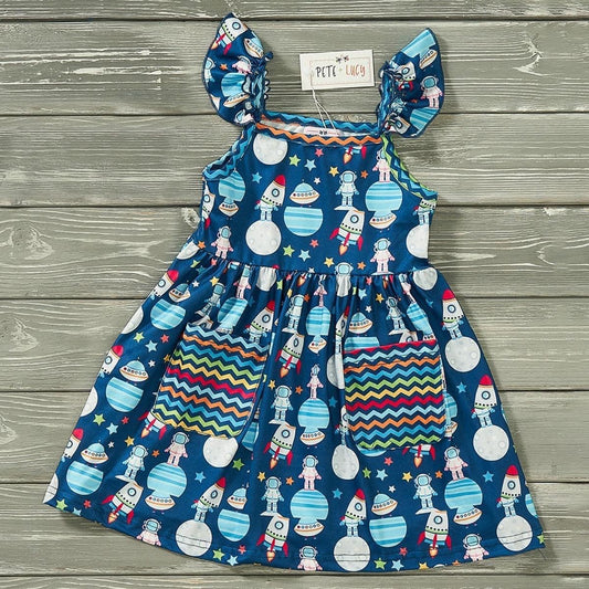 Outer Space Girls Dress by Pete + Lucy