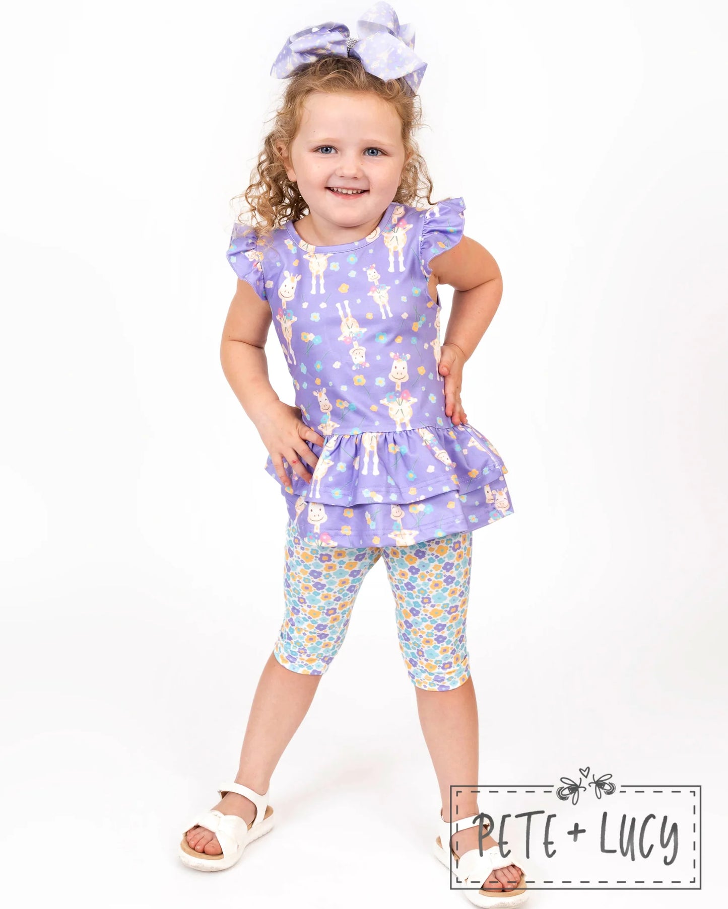 Gracie’s Giraffe Capri Set by Pete + Lucy