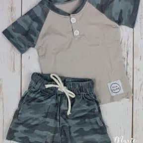 Boys Camo Print Short Set by Marie Elizabeth