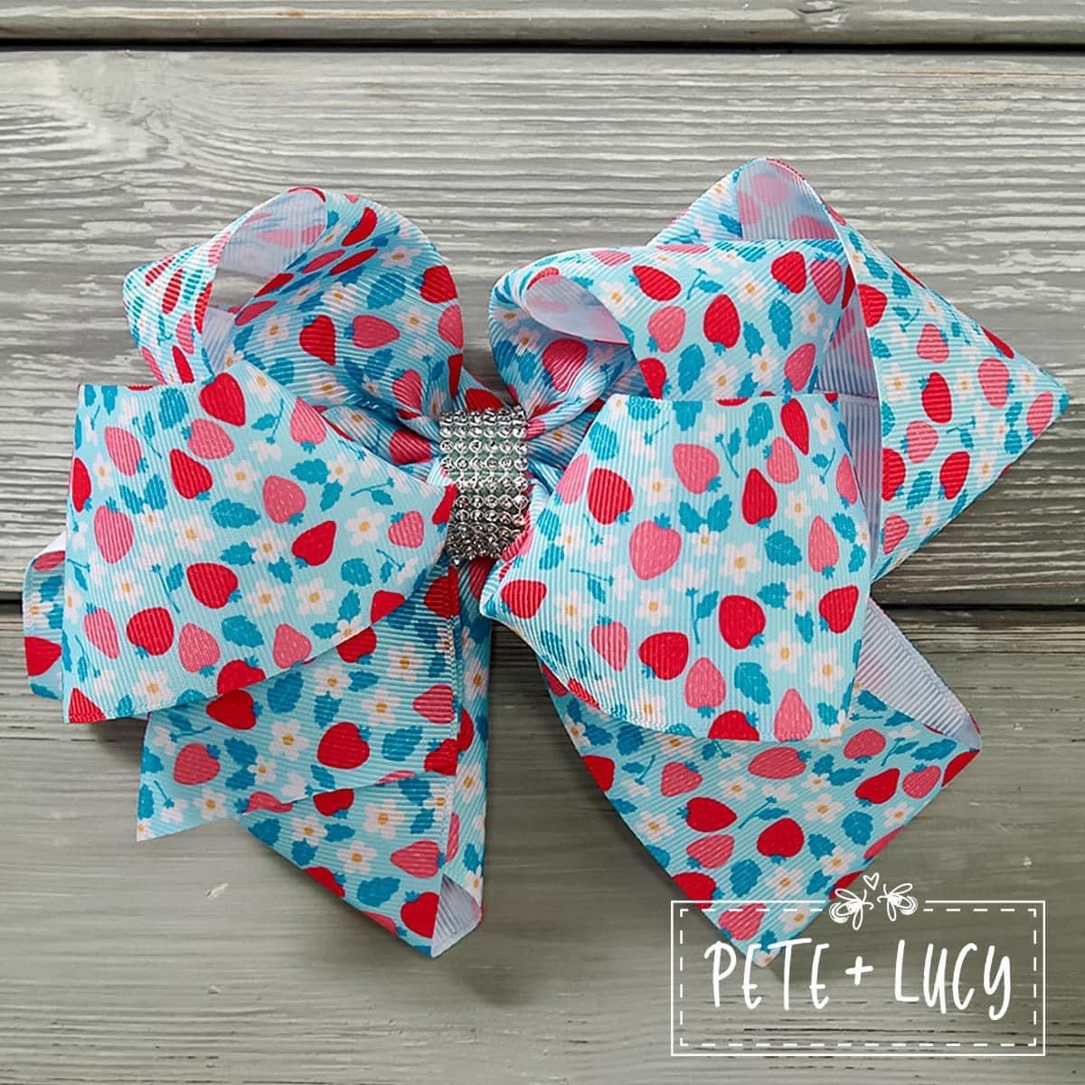 Strawberry Patch Deluxe Bow by Pete + Lucy