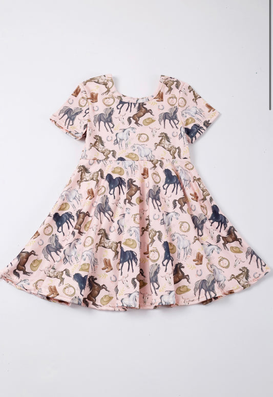Horse Hats Dress by Clover Cottage