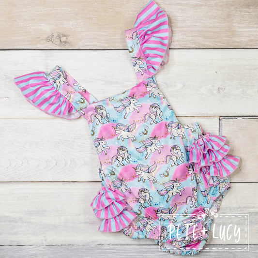 Unicorn Dreams Infant Romper By Pete + Lucy