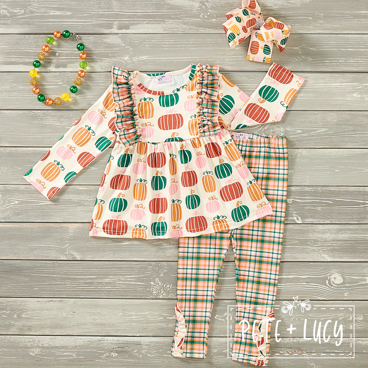 Smashin’ Pumpkins: 2-Piece Long Sleeve Ruffle