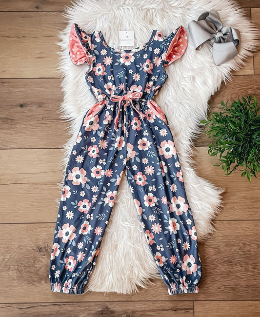 Spring Coral Scoop Back Jumpsuit by Wellie Kate