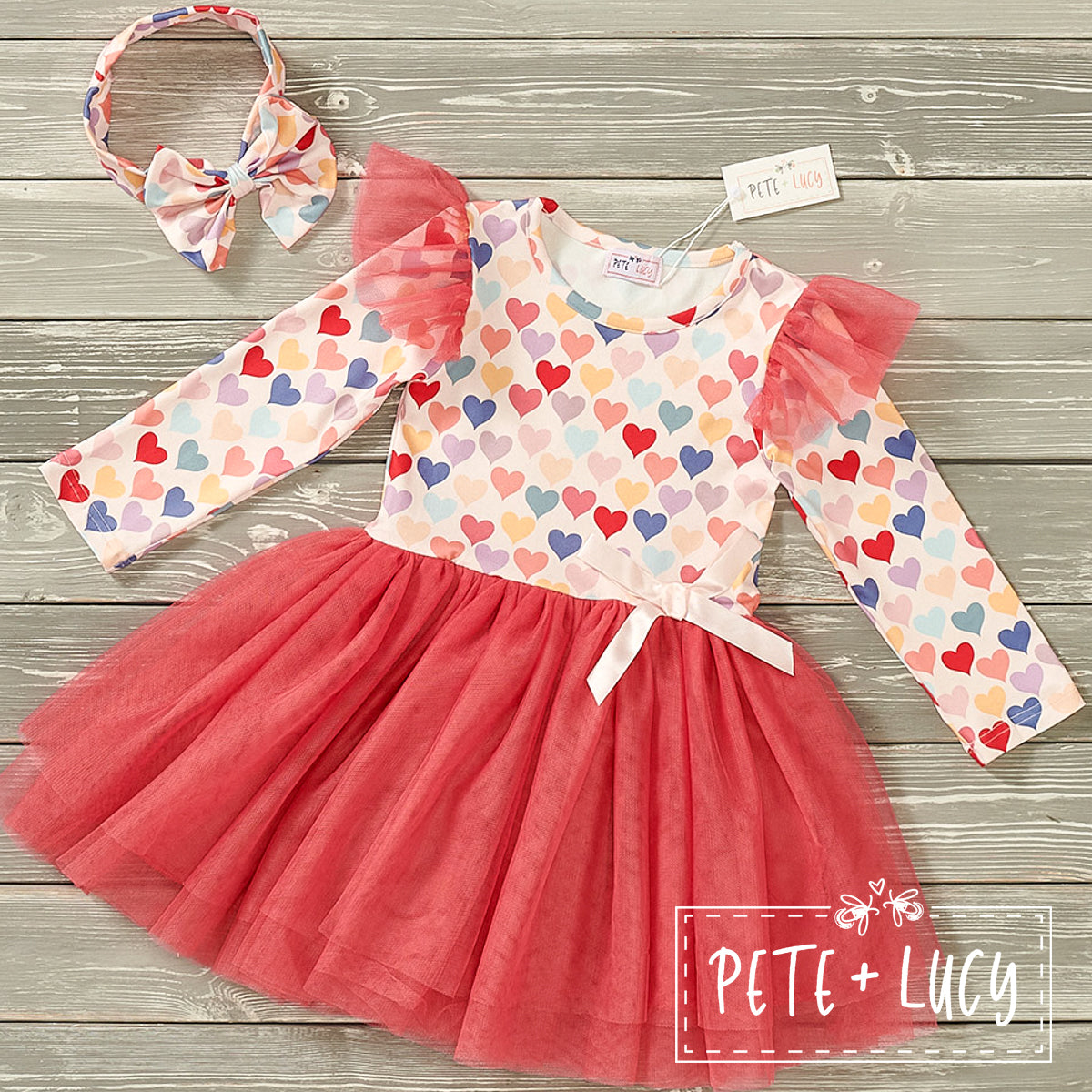 Pre-Order All Things Tulle- Pastel Hearts Dress by Pete + Lucy