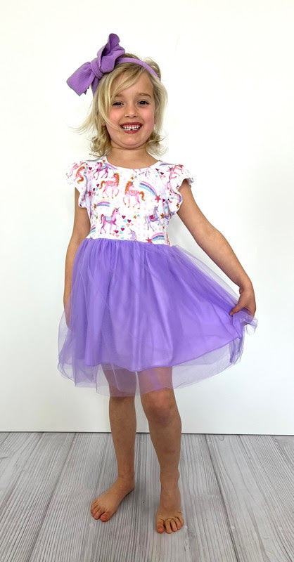 Unicorn Dreams Tulle Dress by Clover Cottage