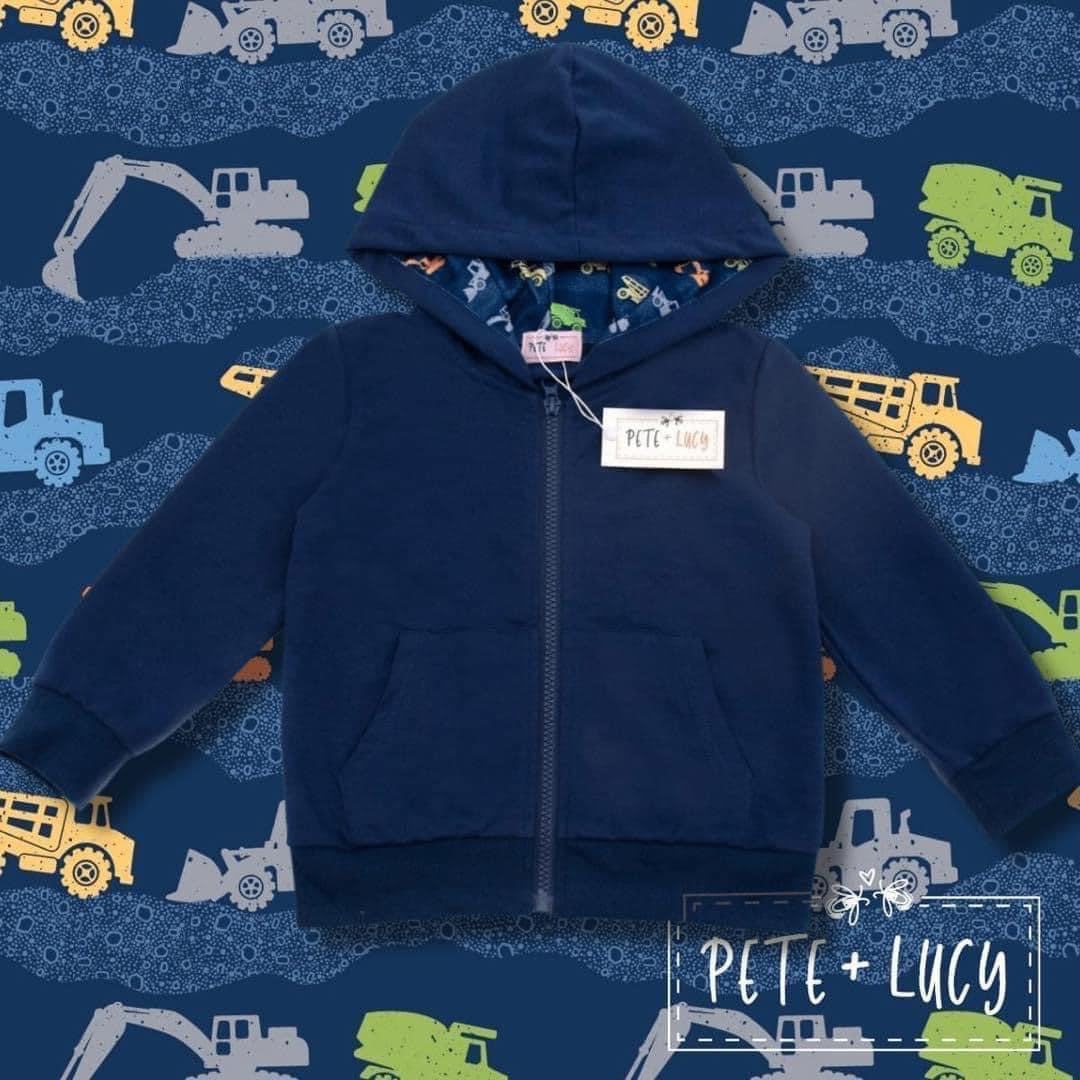 Navy Blue Boys Hoodie By Pete + Lucy