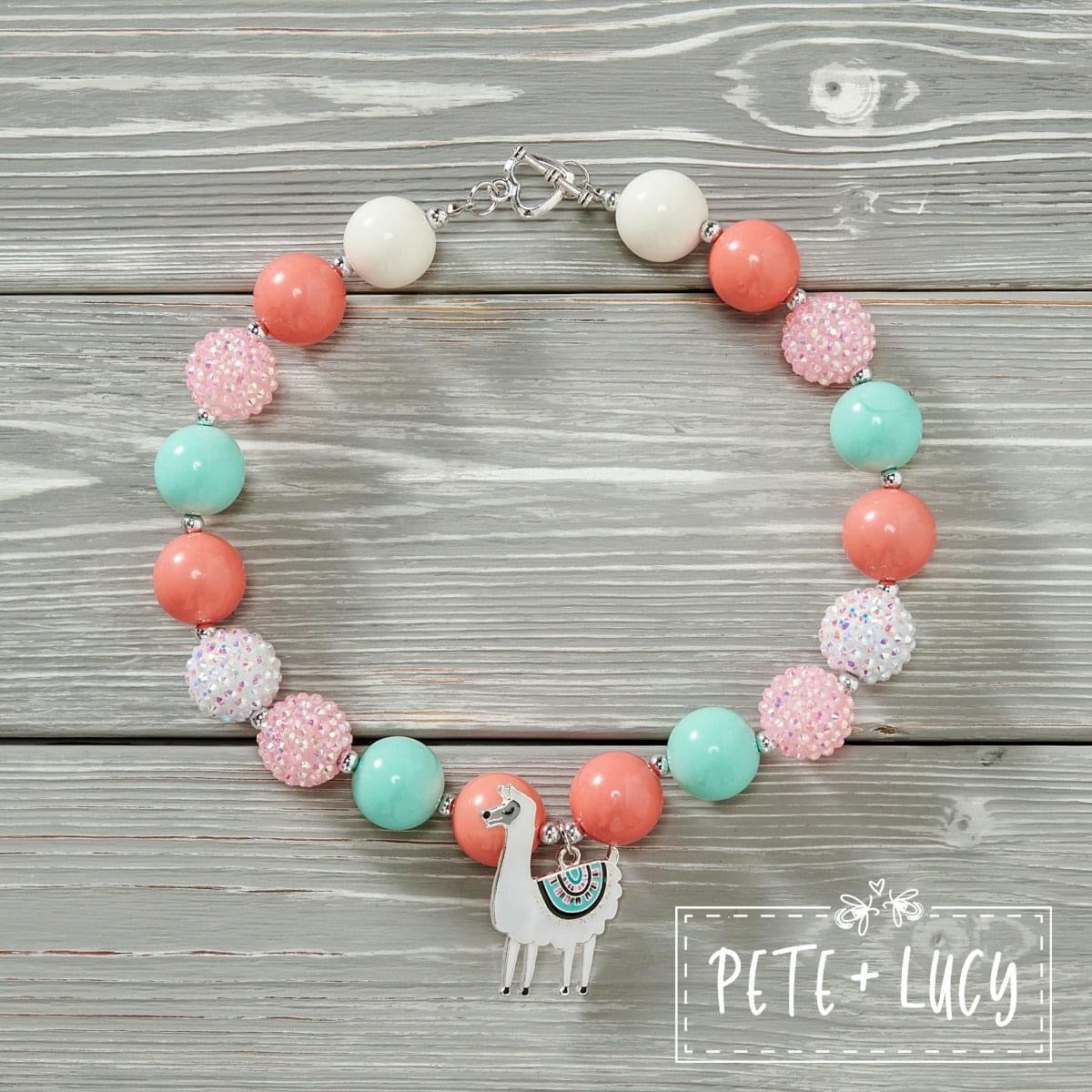 Peach Paisley Chunky Necklace