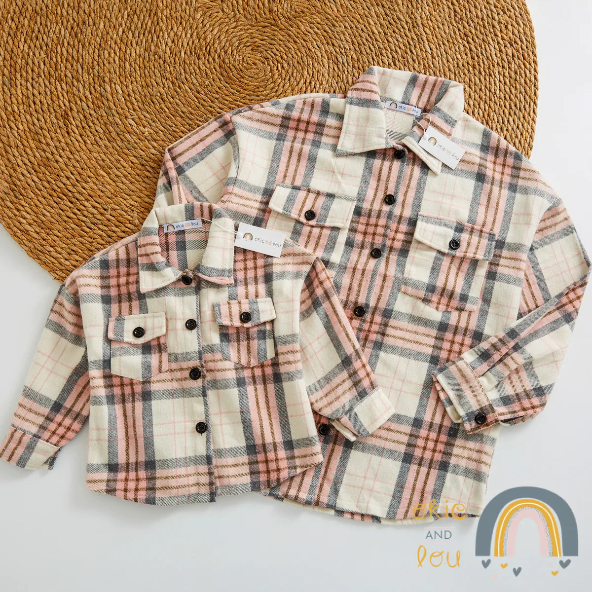 Pre-Order Plaid Shirts: Pale Blush Kids Shirt by Okie & Lou