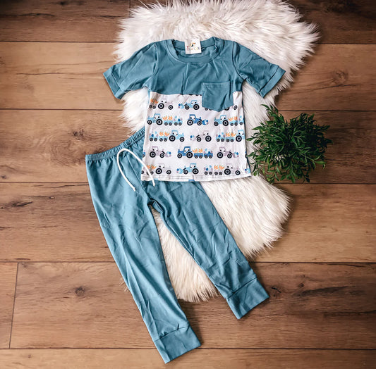 Carrot Tractor Pants Set by a TwoCan