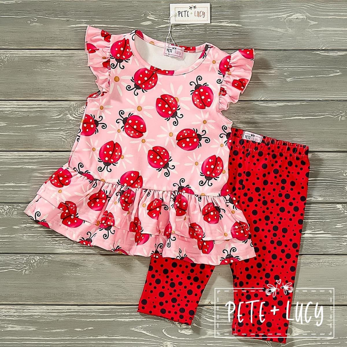 Ladybug + Daisy Capri Set by Pete + Lucy