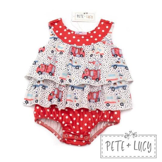 To The Rescue Girls Romper by Pete + Lucy