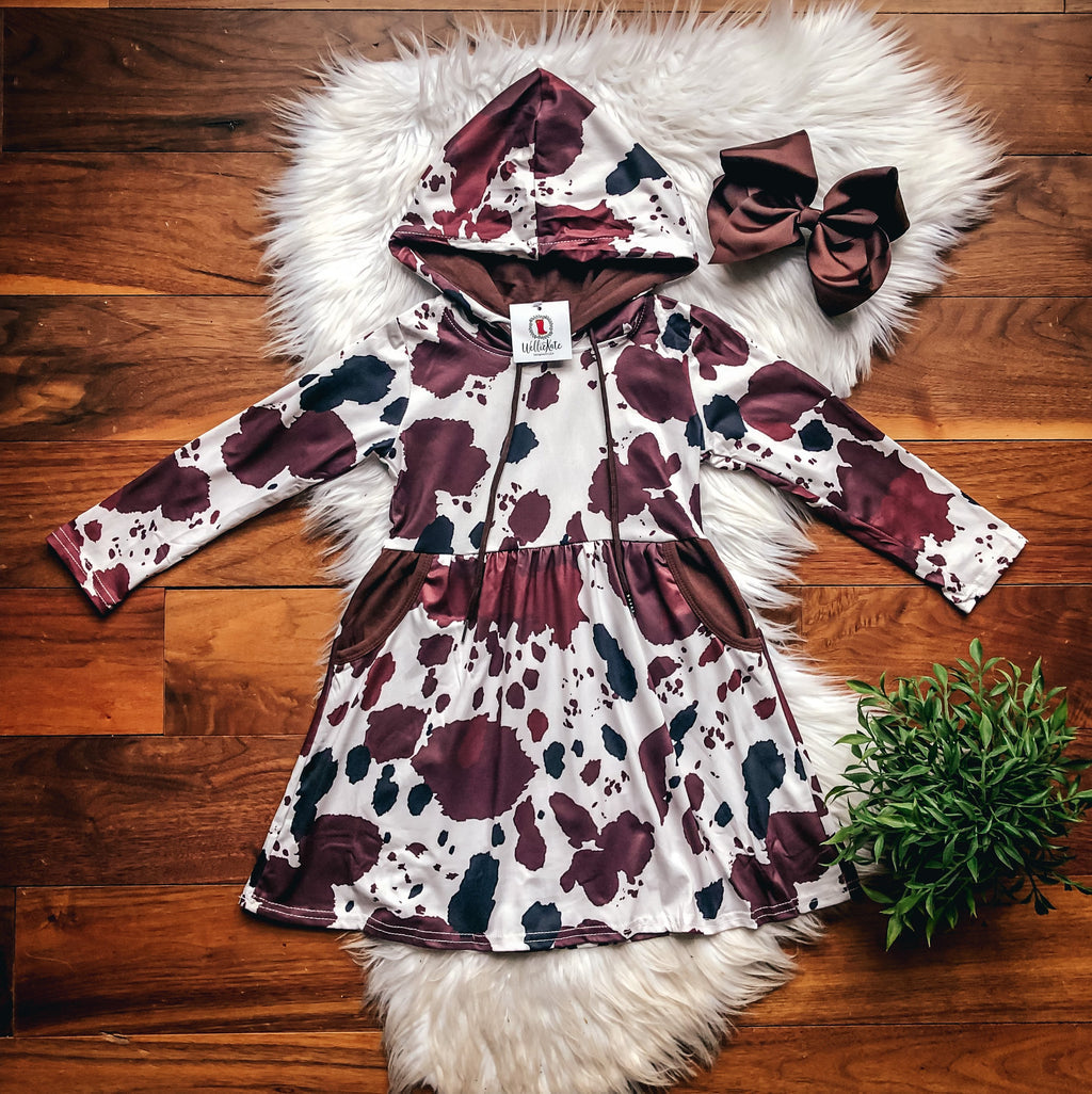 Cowlicious Hooded Dress by Wellie Kate