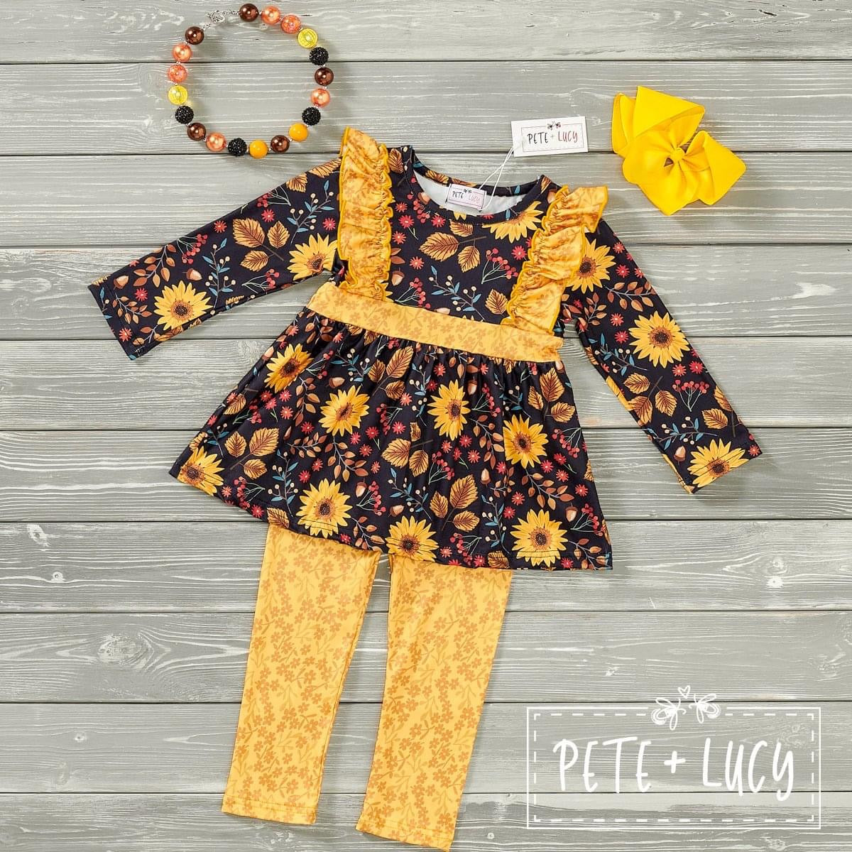 Dancing with Sunflowers 2-Piece Set by Pete + Lucy