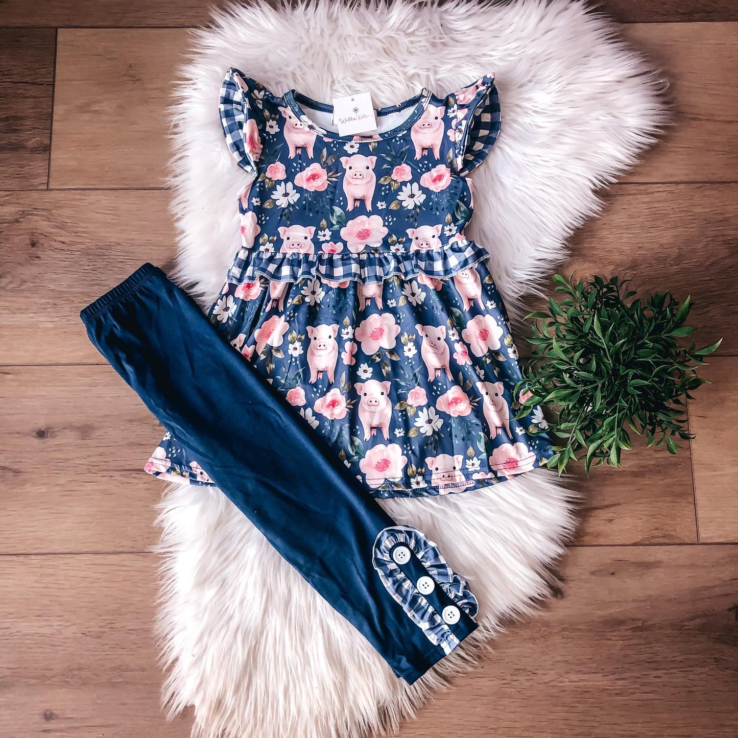 Pre-Order Spring Piggies Pant Set by Wellie Kate