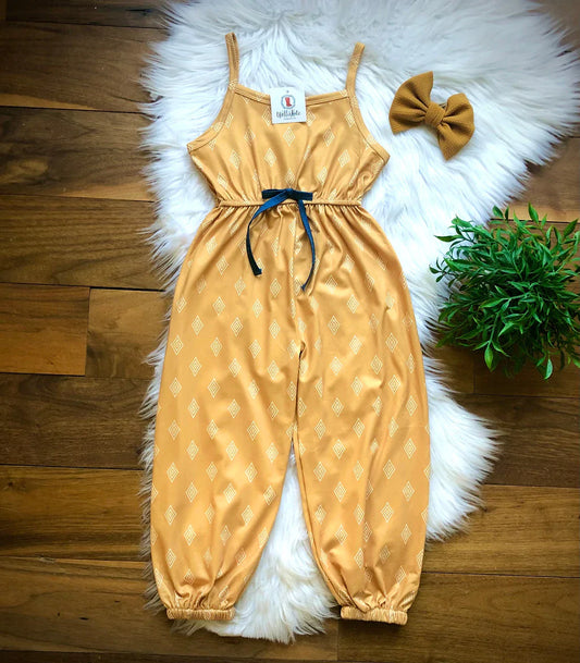 Mustard Boho Romper by Wellie Kate