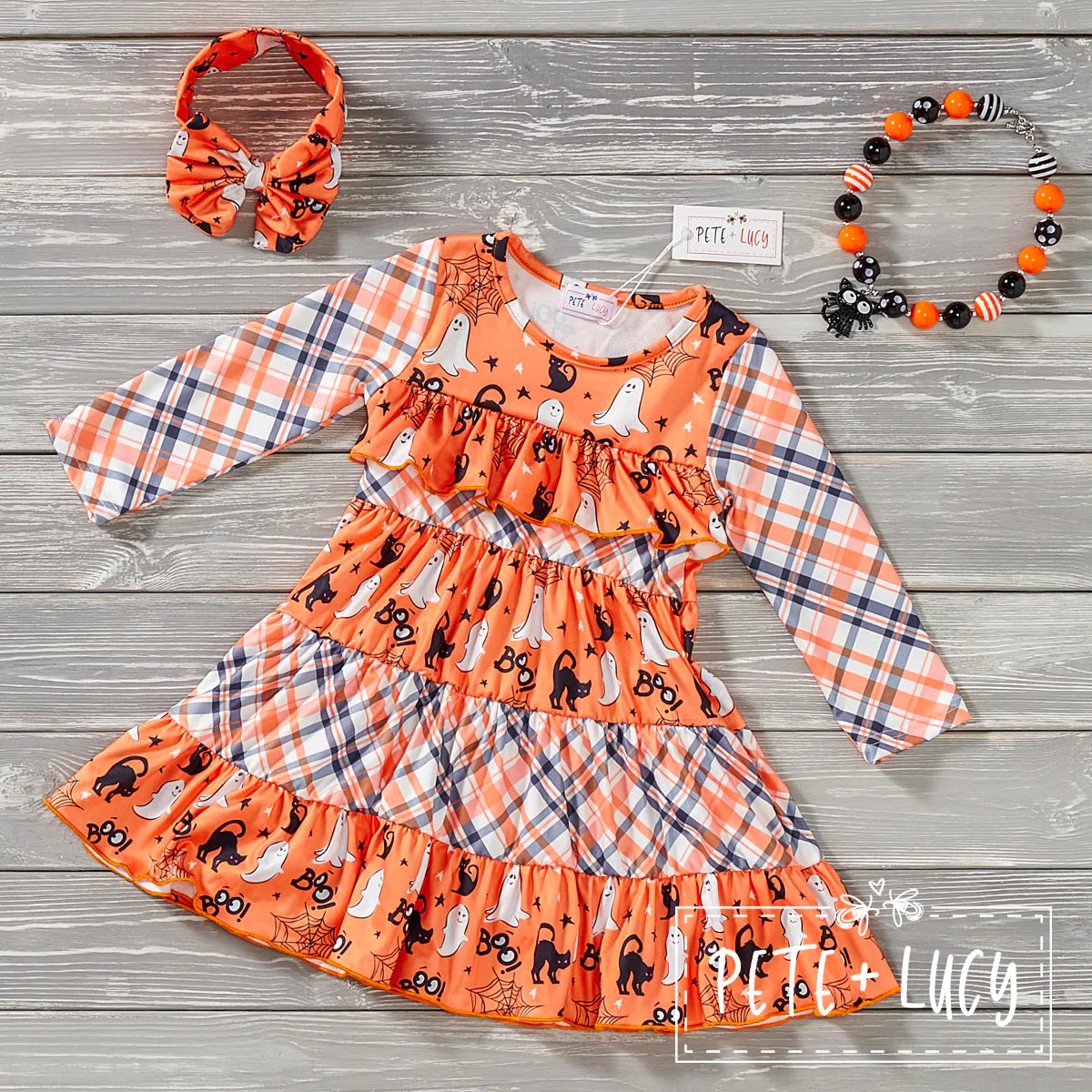 Boo-Tastic! Girls Dress Long Sleeve by Pete + Lucy