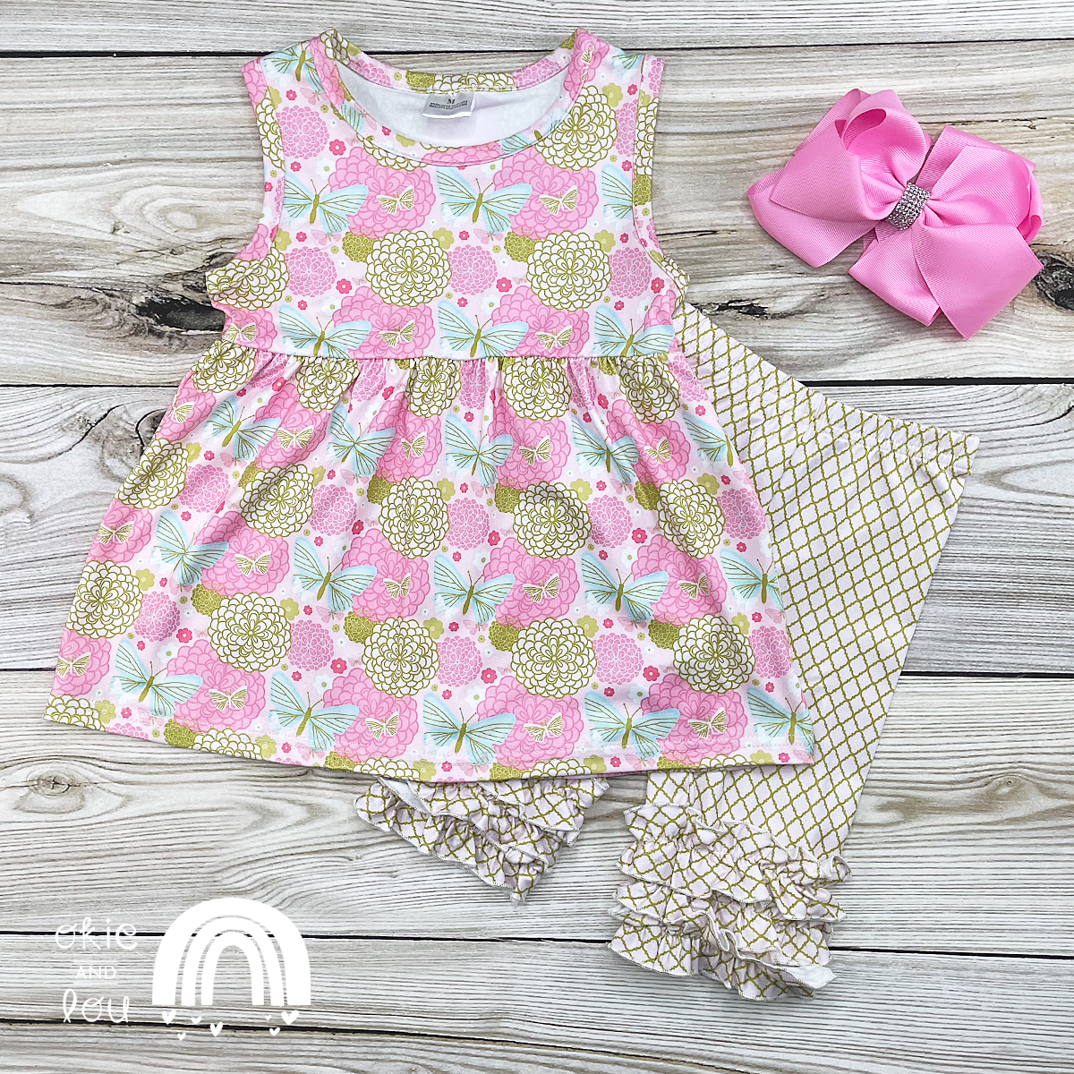 Flutters & Flowers 2-Piece Set by Okie & Lou