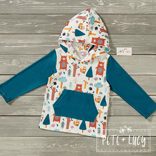 Trees & Dots Boys Hoodie by Pete + Lucy