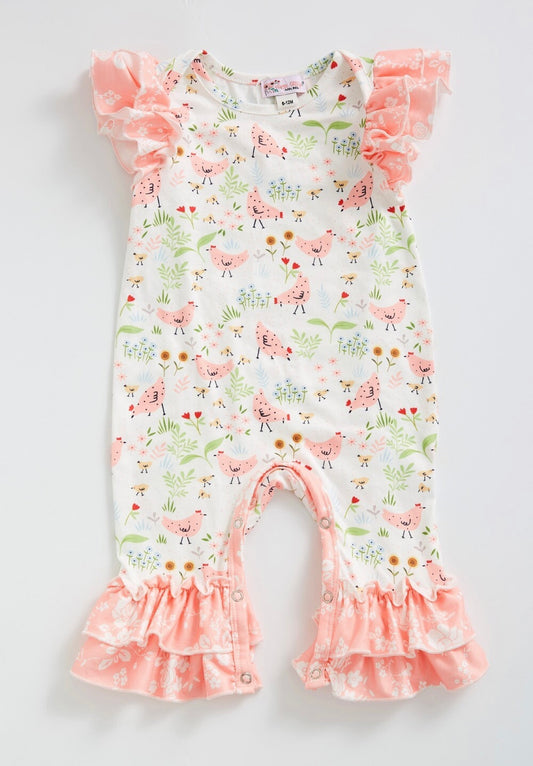 Spring Chicky Baby Romper by Clover Cottage