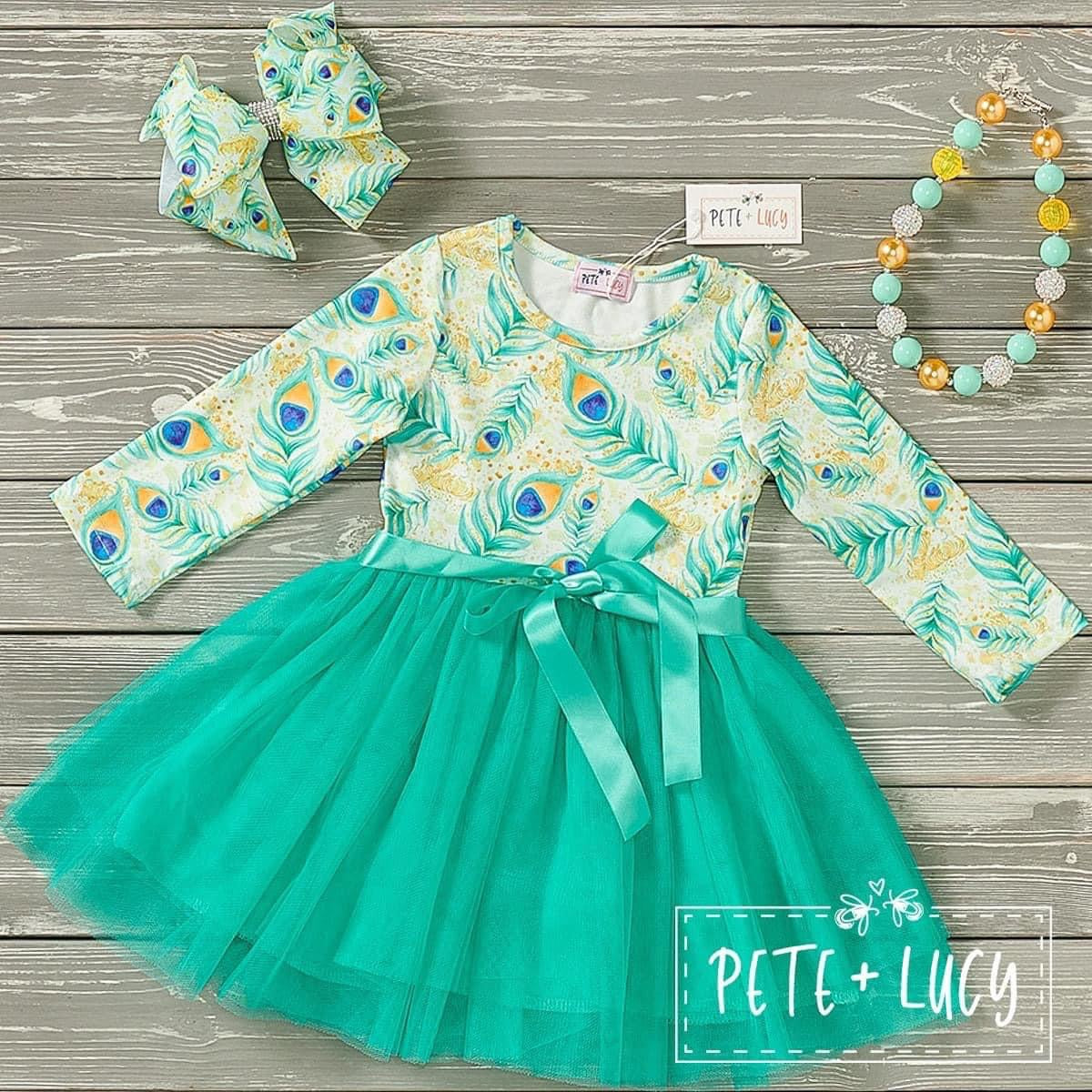 Beautiful Peacock Tulle Dress By Pete + Lucy