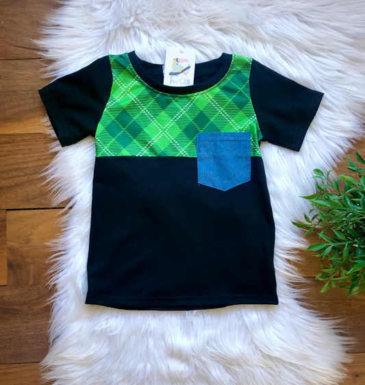 Denim Tartan Plaid Pocket tee by TwoCan