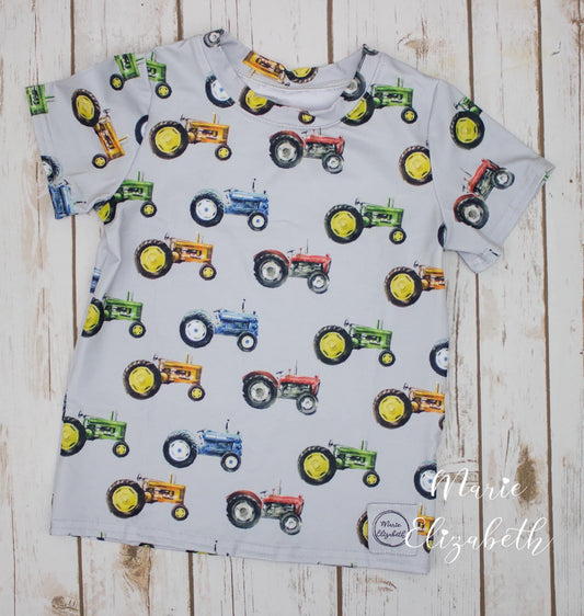 Vintage Tractors Tee by Marie Elizabeth