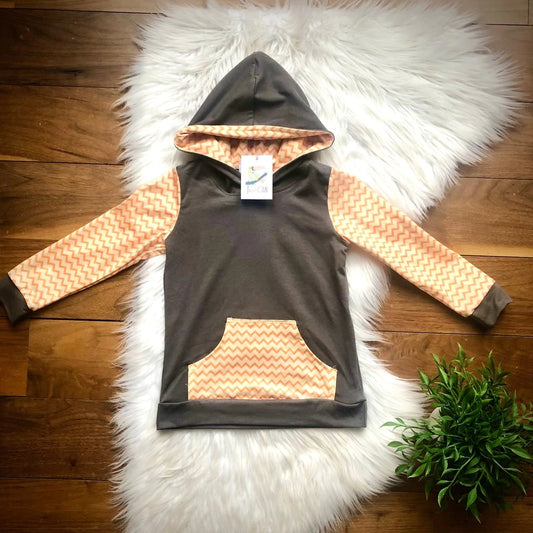 Patchwork & Chevron Hoodie by TwoCan