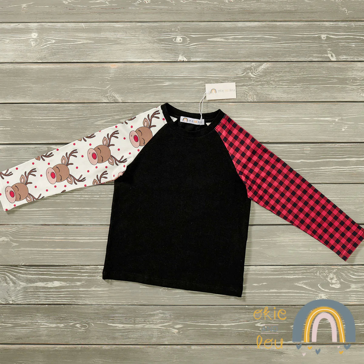 Happy Rudolph Boys Top- Long Sleeve by Okie & Lou