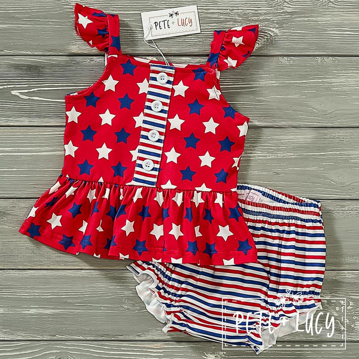 Pre-Order Home of the Brave Bummie Set by Pete + Lucy
