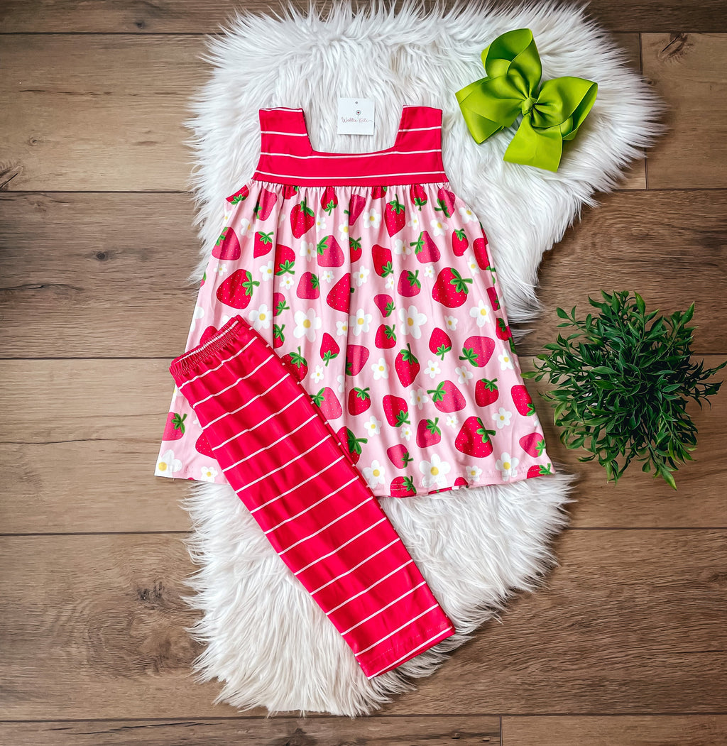 Strawberry Capri Set by Wellie Kate