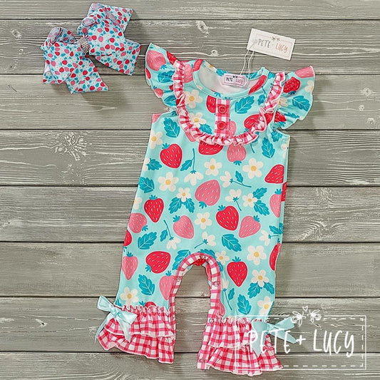 Strawberry Patch Infant Romper by Pete + Lucy