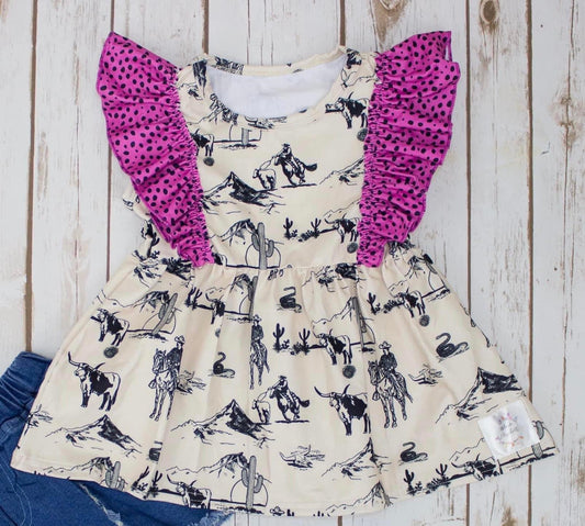 Western Print Girls Tank by Marie Elizabeth