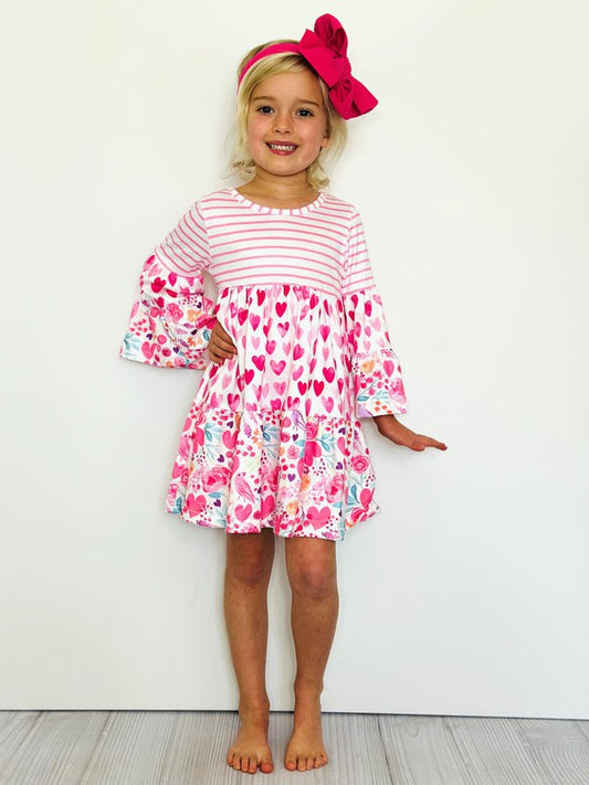 Floral & Hearts Dress by Clover Cottage